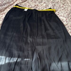 LOFT Black A-Line Maxi Skirt with Pleats